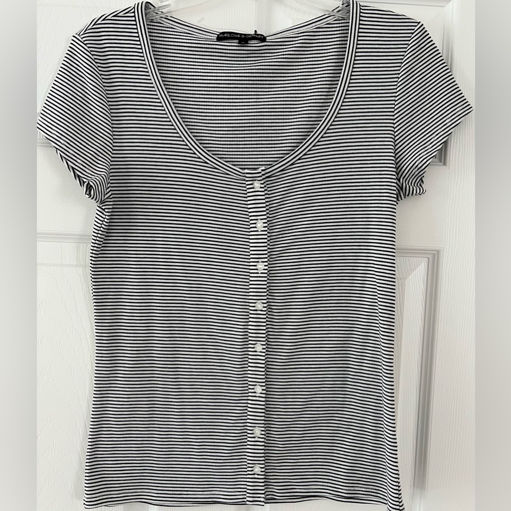 Nwt Harlow & Graham Ribbed Tee